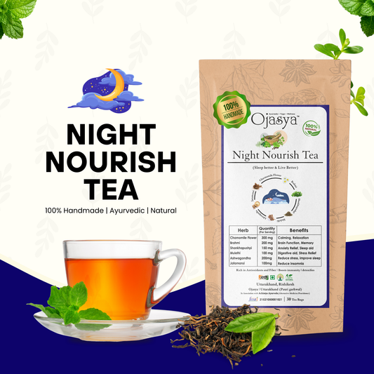 Ojasya Night Nourish Tea - Benefits for Brain, Sleep, Skin & amp; Health