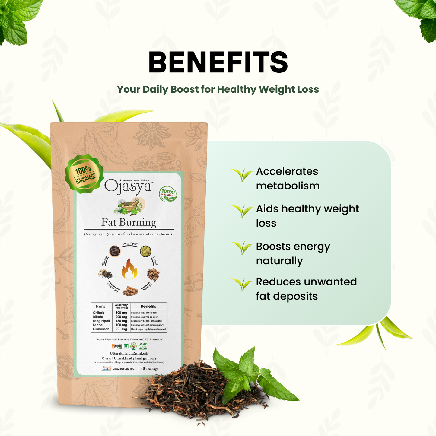 Ojasya Fat Burning Tea - Benefits for Weight Loss, Craving Control, and Overall Health