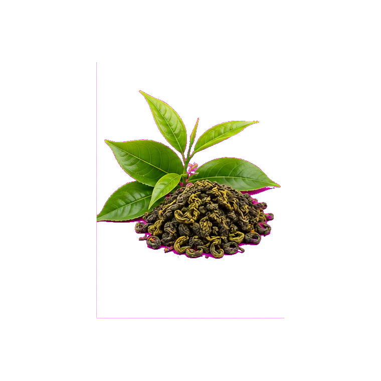 Green tea leaves
